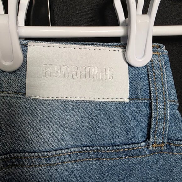 Hydraulic Nolita Jeans Womens 14 Mid Rise Curvy Ankle Skinny Leopard Fur Cuff - Picture 10 of 11